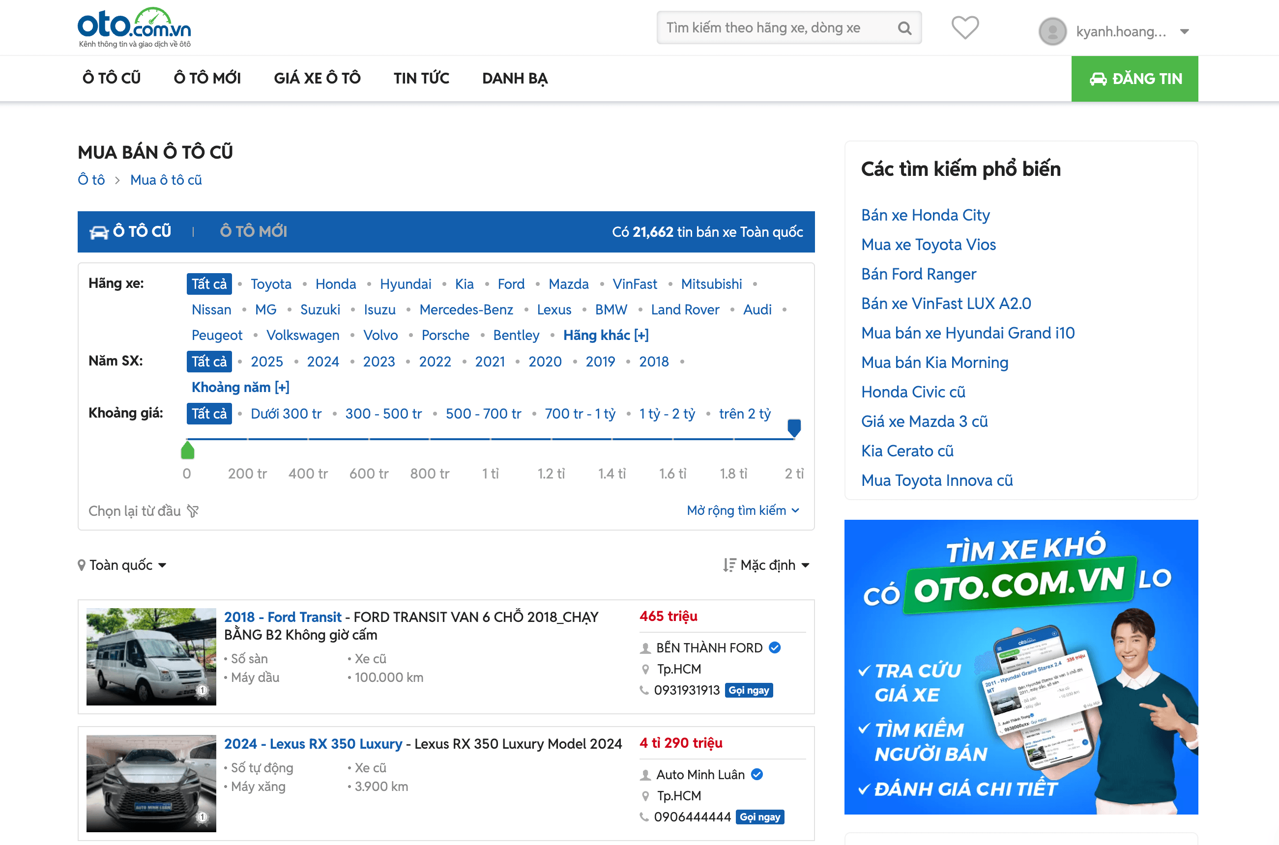 Oto.com.vn – Sàn giao dịch ô tô