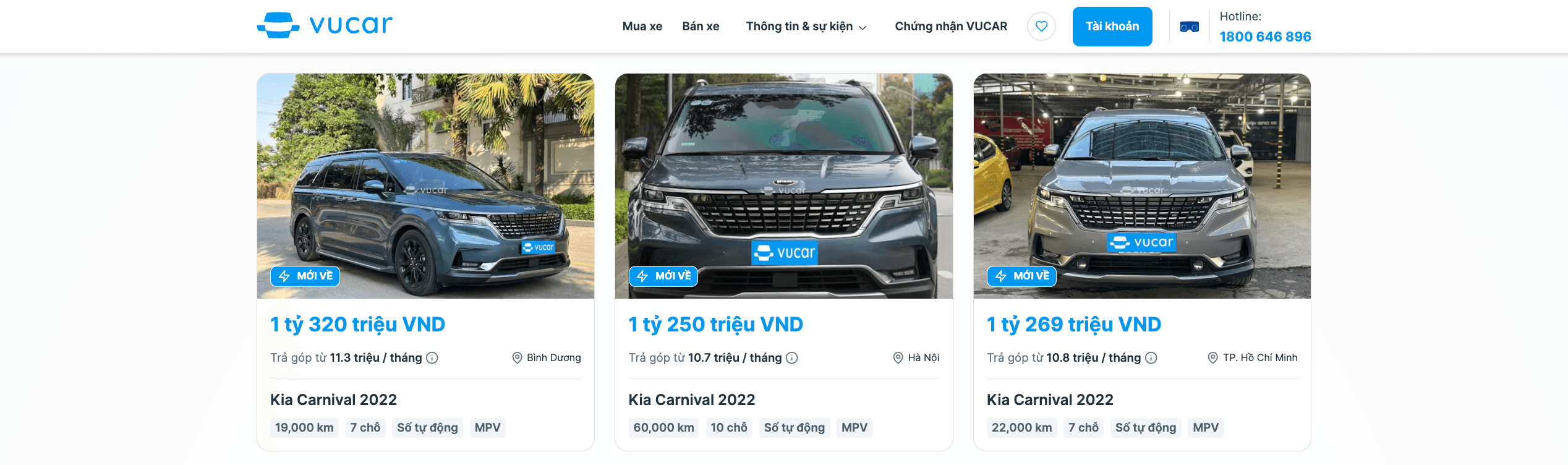 mua xe kia carnival cũ