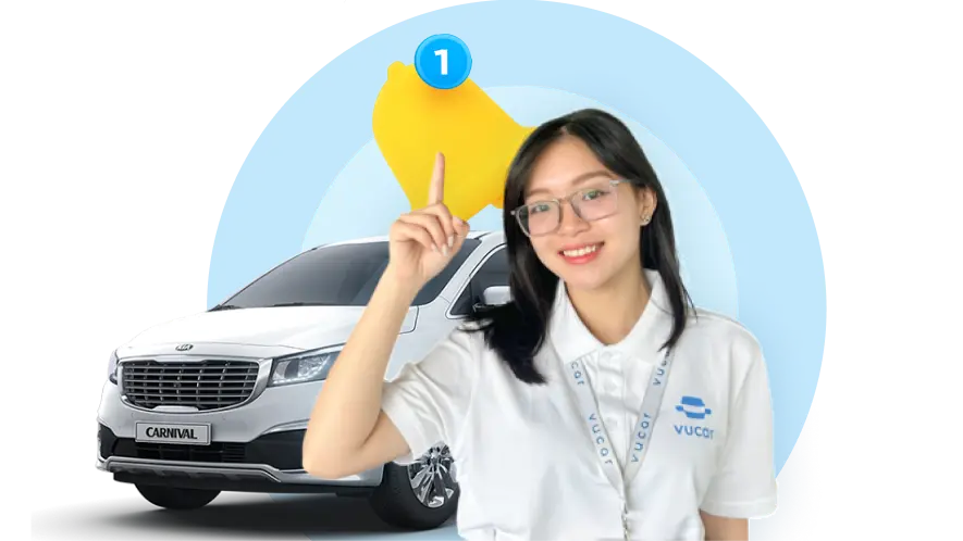 Sales representative with car